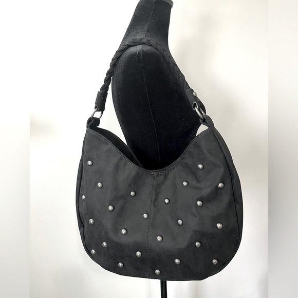 Current Mood Handbags - NWT Current Mood Black Studded Faux Suede Hobo Shoulder Bag Dolls Kill Oversized